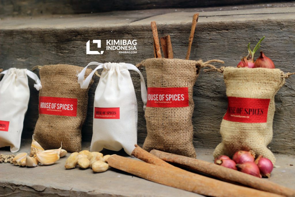 natural burlap and canvas spices pouch
